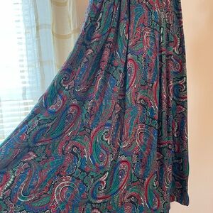 Pendleton Colorful Paisley Midi Skirt Bohemian Preppy 26” waist